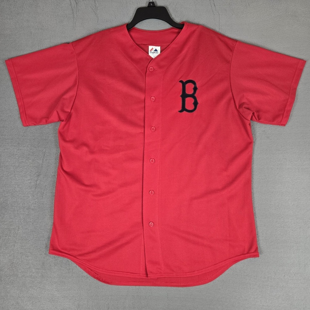 VTG Majestic Boston Red Sox Jersey Mens XL USA Made Stitched Logo Red MLB 90s - Picture 2 of 8